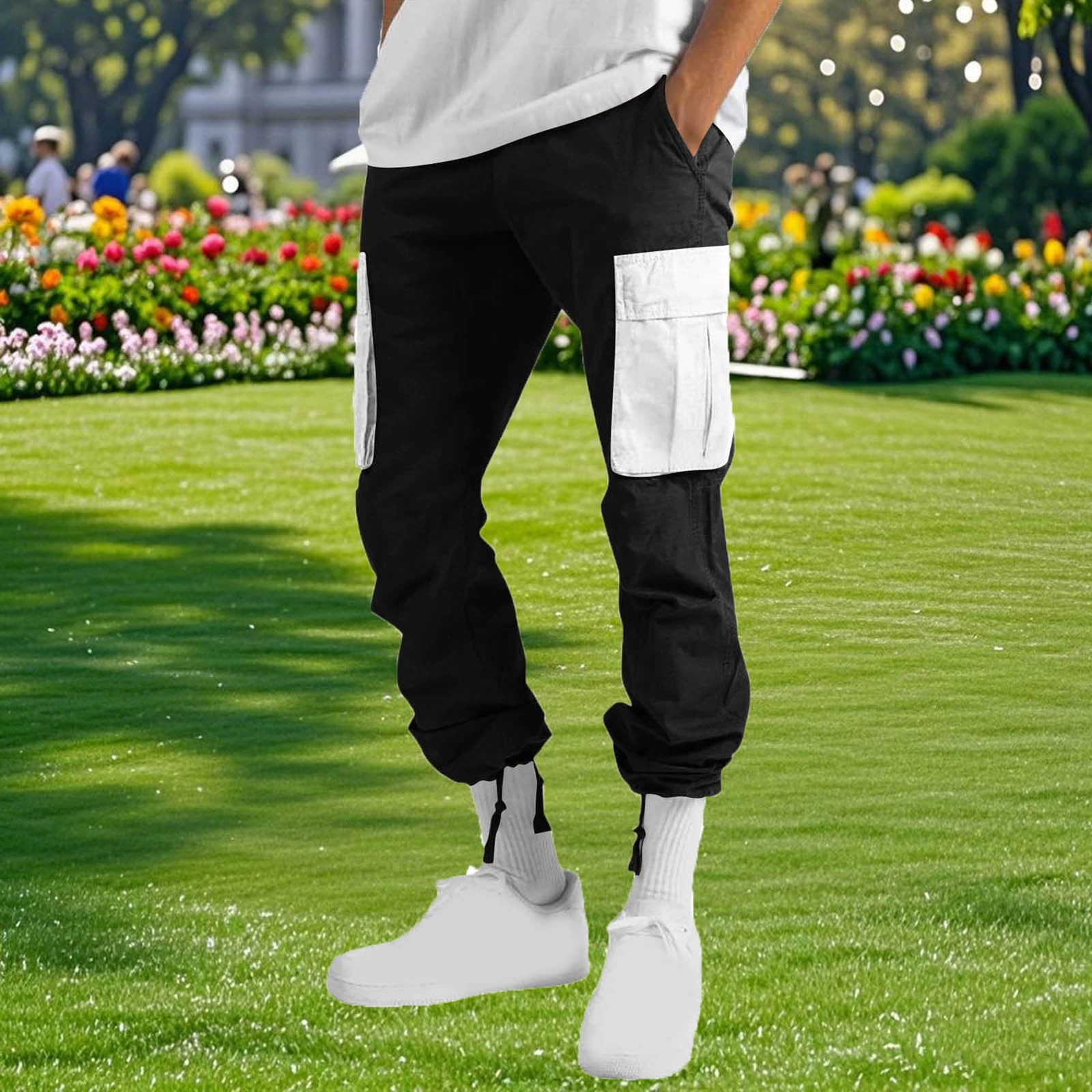 Pantalon Cargo Homme Survêtement - Coupe Droite, Taille Élastique, Poches - Confort Sport Et Loisirs