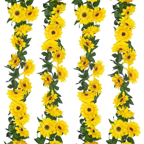 7.2ft/Pcs Artificial Sunflower Garland Decor, Sunflower Vine Hanging Flowers, Home Wedding Party Decoration 4PCS