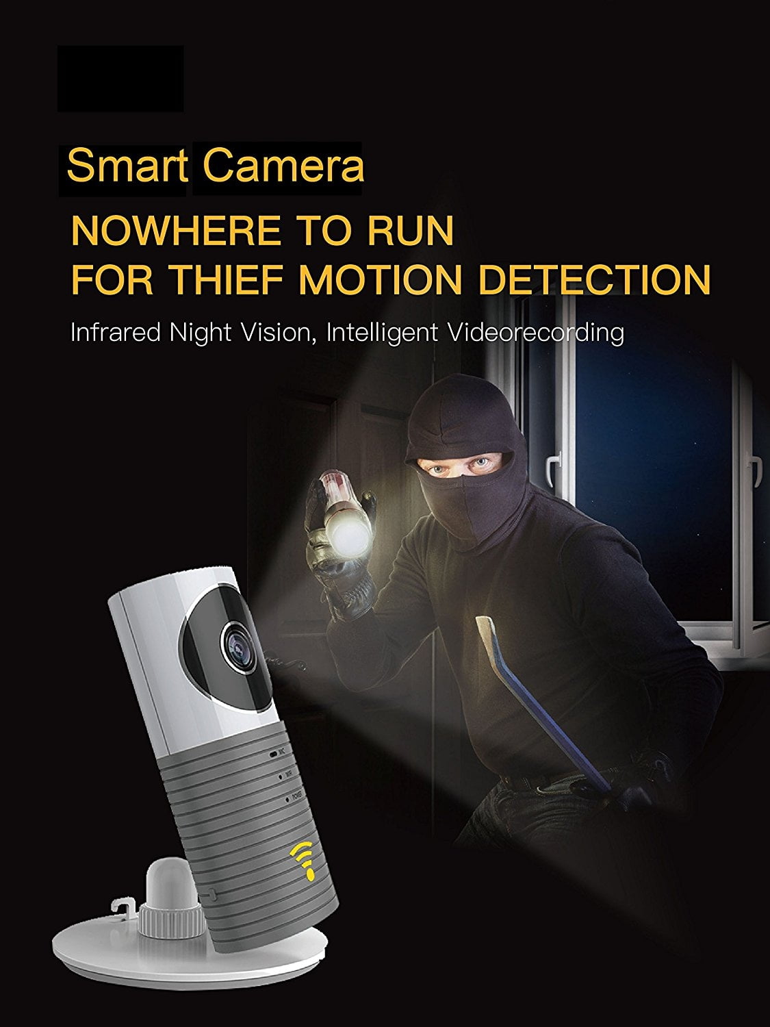JTD Smart Wireless IP WiFi DVR Security Surveillance Camera with Motion Detector Two-way Audio & Night Vision Best Security Camera Baby Monitor for your Baby,Home, Pet or Business (Space Grey)