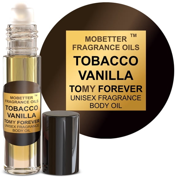 Tobacco Vanilla Unisex Body Oil (10ml Roll On), for Women and Men, Strong, Long Lasting, Travel Size, Oriental Spicy Fragrance