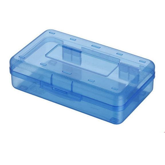 Pencil Case, Large Hard Pencil Box Bulk, Clear Crayon Box Marker Pen Organizer, Plastic Pencil Box With Snap Lid, Stackable Art Craft Organizer , Colorful