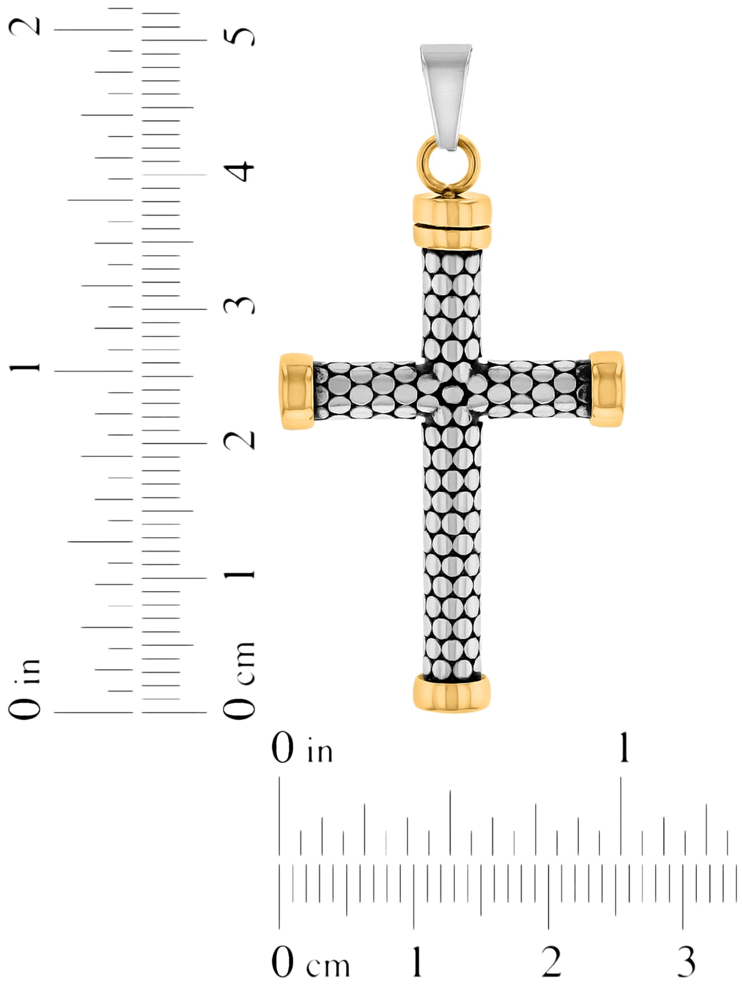 Believe by Brilliance Men’s Stainless Steel Coin Armor Two-Tone Cross Pendant Necklace Chain