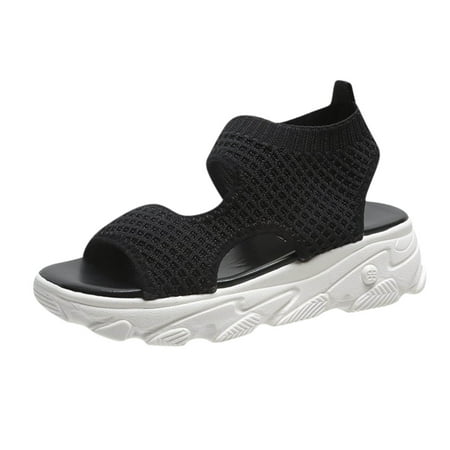 

Summer Saving Clearance! Kukoosong Sandals Women Lazy Flat Sole Single Shoes Womens Flying Woven Breathable All-season Work Shoes Wedge Sandals for Women Black 40