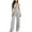 Gray*summer jumpsuits women, variant on Backless Sleeveless Jumpsuits for Women Wide Leg Spaghetti Strap Rompers Summer Casual One Piece Halter Overalls,Gray,M