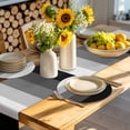 thumbnail image 4 of Black Grey Ombre Round 15 Inch Placemats Set of 8, Modern Abstract Art Farmhouse Striped HeatResistant Non Slip Place Mats for Dining Table, Wipeable Braided Kitchen Table Mats for Housewarming, 4 of 9