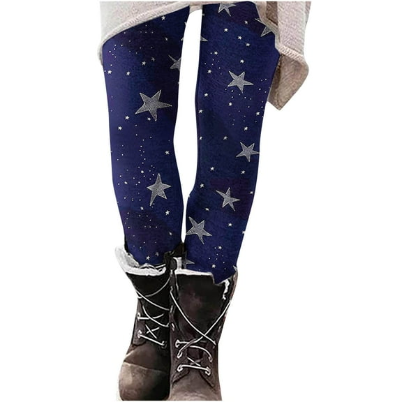 Mingw Ugly Christmas Yoga Pants Christmas Leggings for Women Funny Santa Snowflake Print Costume Holiday Tights High Waist Workout Leggings ,Blue,M