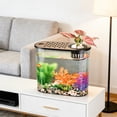 thumbnail image 5 of Kuroiy Goldfish Bowl Aquarium, Clear Plastic Fish Tank for Goldfish, Home Decor, Desktop, Living Room, Bedroom, Black, 32x16x12cm, Transparent Hydroponic Basket, Durabl, 5 of 6