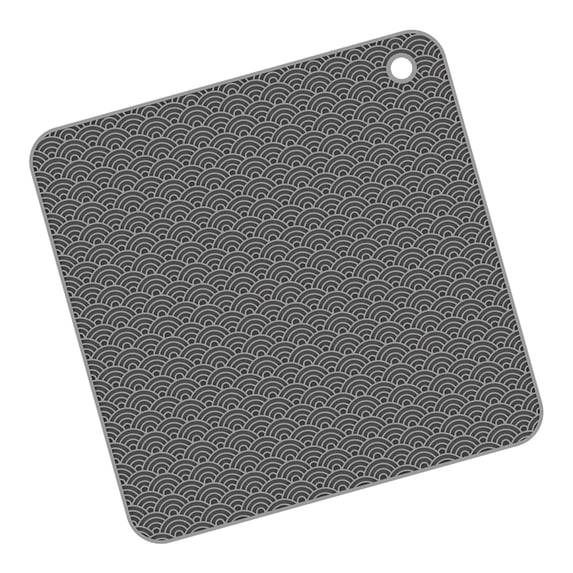 Insulation Placemat Silicone Table Mat Cushion Non\-slip Heat\-resistant Pot Dish Pad, Black, Round Grey square