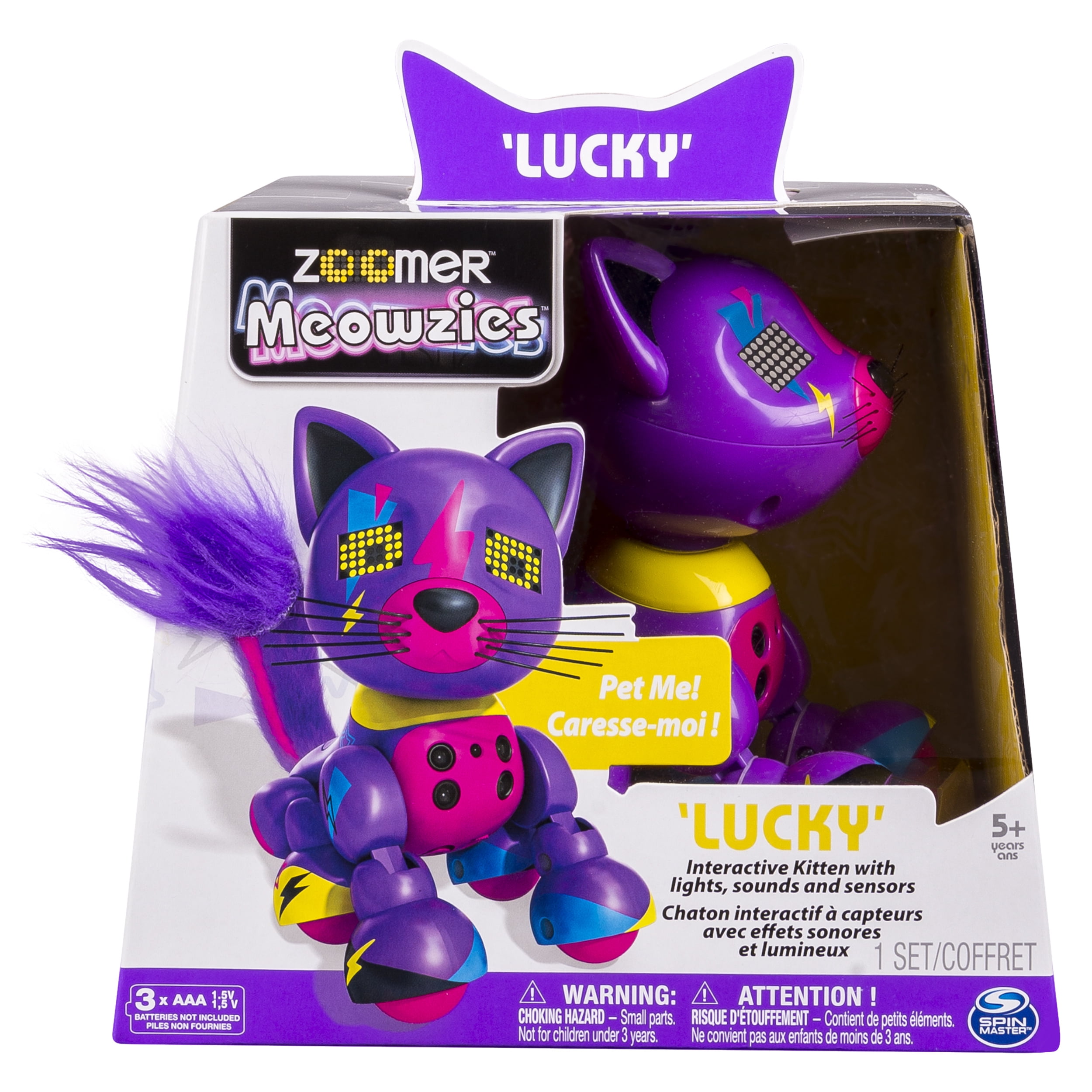 Zoomer Meowzies, Lucky, Interactive Kitten with Lights, Sounds and