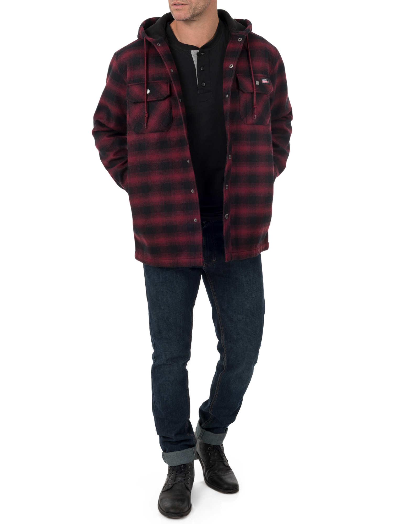 Genuine Dickies Men s Twill Polar Fleece Lined Shirt Jacket Walmart