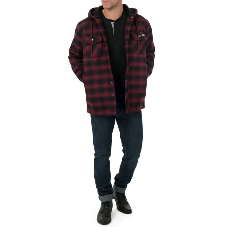 Dickies flannel jacket with sale hood walmart