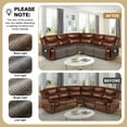 thumbnail image 5 of Timeles Waterproof Velvet Extra Large Recliner Sectional Couch Covers L-Shaped 5 Seat Reclining Sofa Slipcover without Backrest (Chocolate), 5 of 6