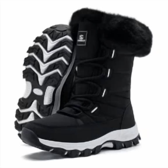 HOBIBEAR Women's Winter Snow Boots — Water Resistant, Faux Fur Lined, TPR Non-Slip Sole, Mid-Calf Outdoor Warm Shoes
