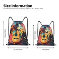 thumbnail image 2 of Xecao World Map Guitar Illustration Pattern Sports Drawstring Backpack - String Swim Gym Bag with Wet Proof Pocket for Women&Men-Medium, 2 of 6