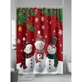 thumbnail image 5 of Fsddascl Christmas Snowman Shower Curtain Set - Extra Long 72" x 96" Washable Bathtub Curtain with 12 Hooks, Red Xmas Pine Branch Snowflake Red Birds Waterproof Fabric Shower Curtains for Bathroom, 5 of 6
