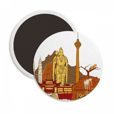 

Malaysia Kuala Lumpur Watercolor Round Ceracs Fridge Magnet Keepsake Decoration