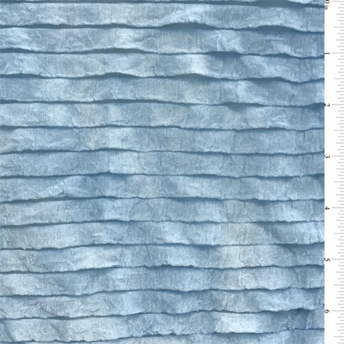 Baby Blue Ruffle Knit, Fabric Sold By the Yard