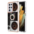thumbnail image 2 of Funda para Samsung Galaxy S21 Ultra 5G con galvanoplastia de doble cara IMD y soporte para anillo (sonrisa), 2 of 5