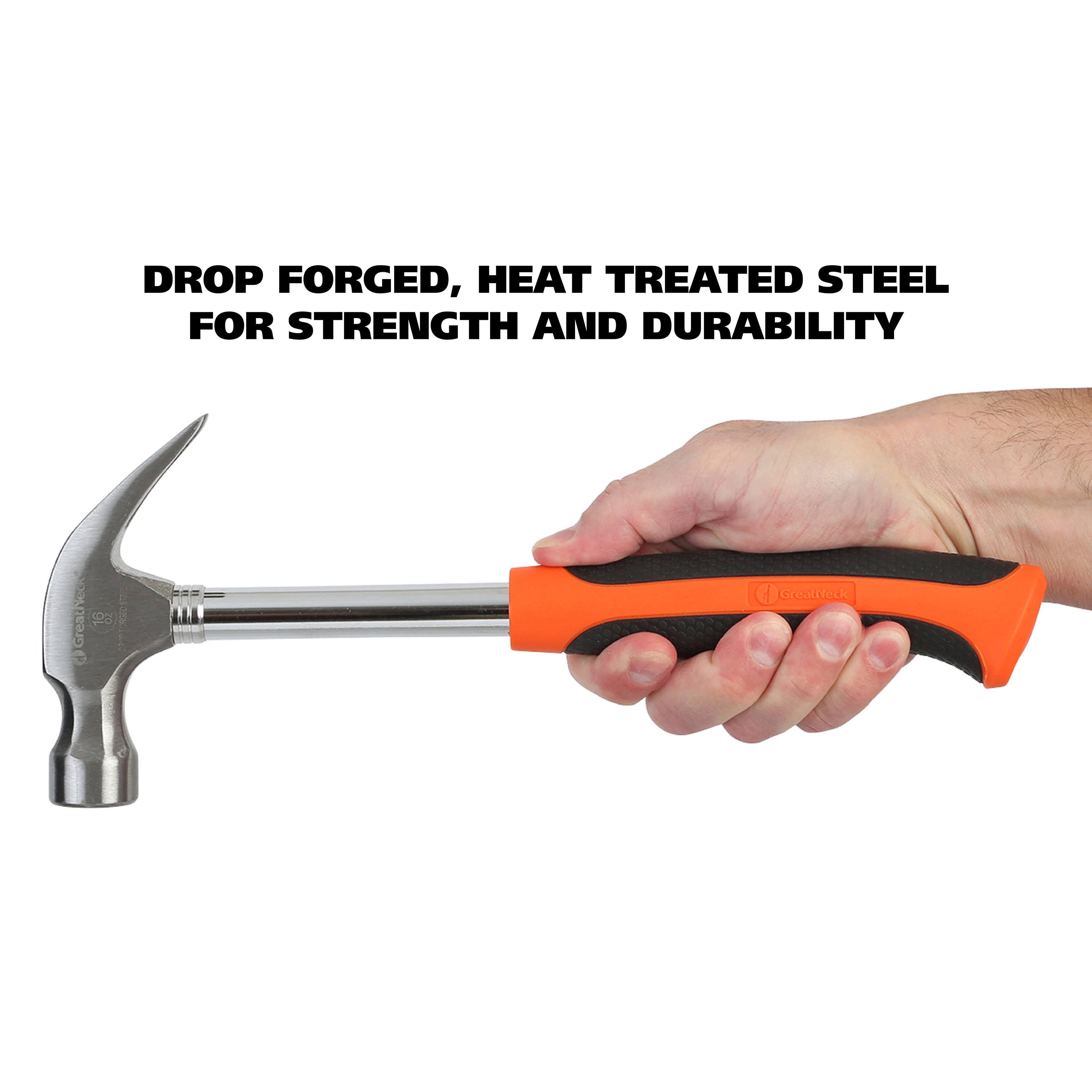 GreatNeck Curved Claw Steel Hammer with Oversized Slip-Risistant Handle, 16 oz