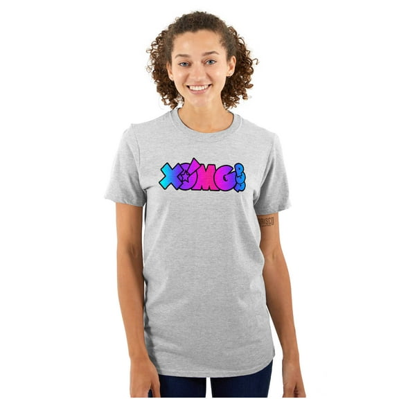 XOMG POP Neon Glow Rainbow Logo Women's Graphic T Shirt Tees Brisco Brands S