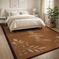 thumbnail image 3 of ODIKA 8'x10' Washable Area Rug Durable, Non-Slip Warm Brown Autumn Leaves Design Elegant Seasonal Pumpkin and Foliage for Living Room, Under Sectional, Family, 3 of 7