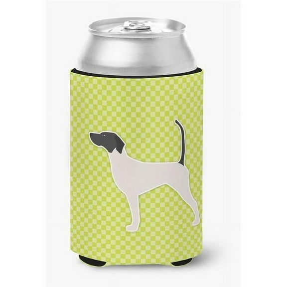 Caroline's Treasures BB3795CC English Pointer Checkerboard Green Can or Bottle Hugger, Can Hugger, multicolor