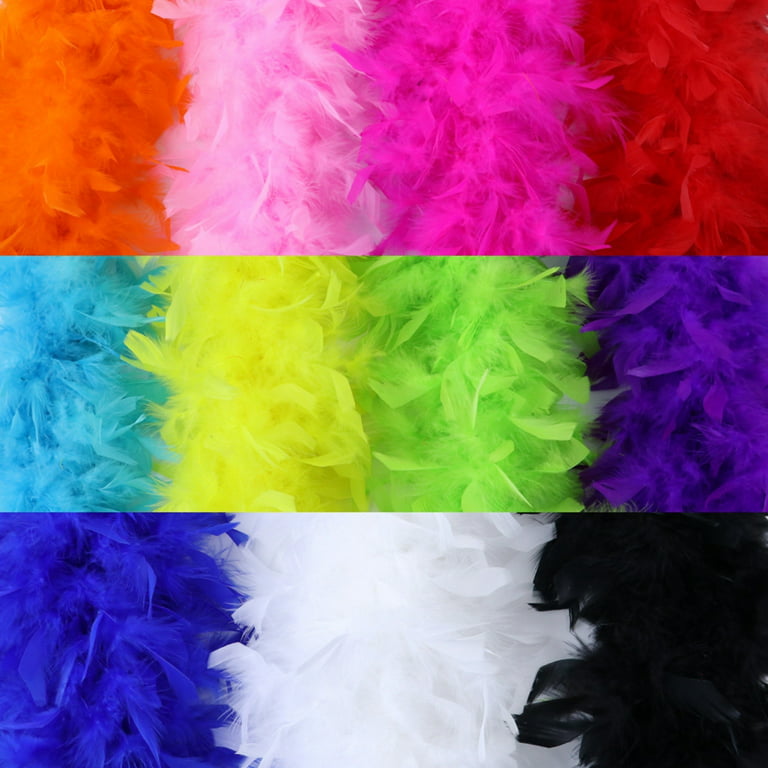 2M Soft Fluffy Turkey Marabou Feathers Boa 20Gram Colorful Feather Scarf  for Party Clothing Dress Decoration Accessory Wholesal
