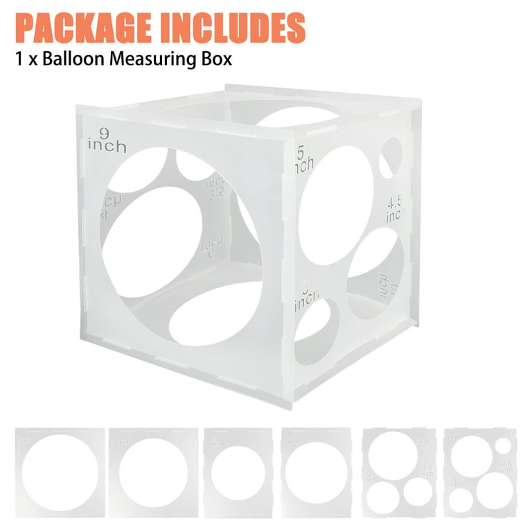 Holiday Clearance 9 Sizes Collapsible Plastic Balloon Sizer Cube Box for Balloon Decorations, Balloon Arches, Balloon Columns (2-10 inch)