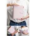 thumbnail image 3 of Leather A5 Ring Binder Planner Notebook Planner with Magnetic Buckle(Inner Paper Not Included)-Pink, 3 of 5