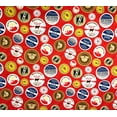 thumbnail image 2 of 1/2 Yard - Vintage Milk Bottle Caps on Red Cotton Fabric (Great for Quilting, Sewing, Craft Projects, Throw Pillows & More) 1/2 Yard X 44" Wide, 2 of 2