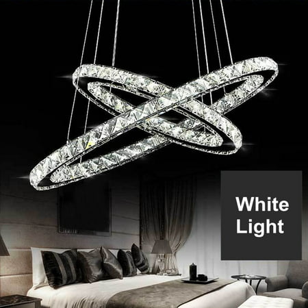 Renaissance 6 Light Oval Chandelier - LED Crystal Oval Ring Chandelier Modern Pendant Light Lamp 48W Ceiling Fixture