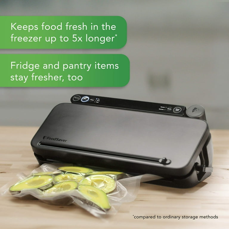 FoodSaver VS3150 Multi Use Vacuum Sealing Food Preservation System with  Additional Roll Charcoal Stainless Steel Black