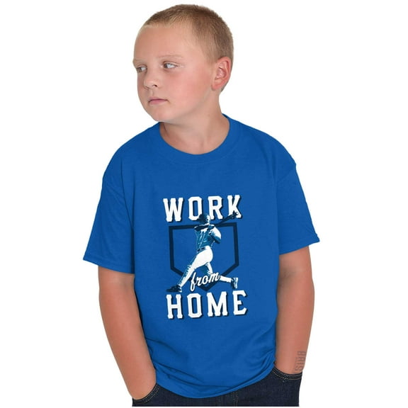 Baseball Athlete Work From Homebase Boys Kids T Shirt Tees Tops Teen Brisco Brands XS
