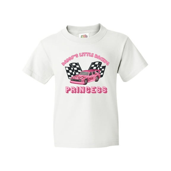 Inktastic Daddy's Racing Princess Pink Race Car Youth T-Shirt