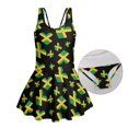 thumbnail image 6 of Tutolipy Jamaican Flag Print Casual Bathing Suit, Cross Shoulder Strap Design Breathable Sleeveless Bathing Suit for Beach Summer Size 10-11 Years, 6 of 8