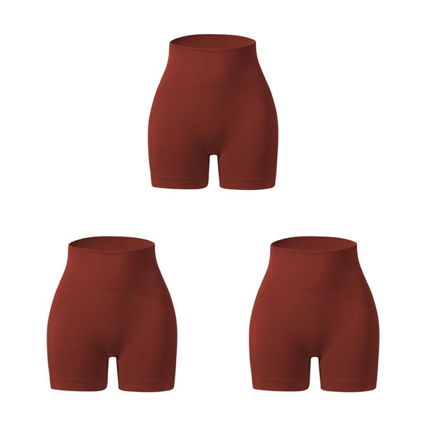Minnieouse Pantalones cortos de yoga sin costuras para mujer Leggings cortos atléticos Cintura alta Levantamiento de cadera Ropa deportiva de Type1 NO1
