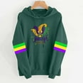thumbnail image 2 of Byworldtasic Mardi Gras Outfit for Women Embroidery Hooded Sweatshirt Party Carnival Long Sleeve Tees Tops, 2 of 4