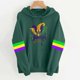 thumbnail image 1 of Uootdi Mardi Gras Womens Drawstring Hoodies for Women Carnival Crewneck Heart Print Hooded Long Sleeve Pullover Festive Color Block Loose Sweatshirts Gift, 1 of 4