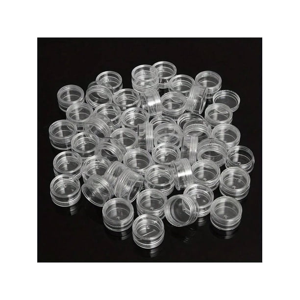 25pcs Mini clear Cream Jars 3g 5g Empty Plastic Cosmetic Makeup Jar Pots Transparent Sample Bottles Eyeshadow Cream Lip Balm Container, Travel Essenti