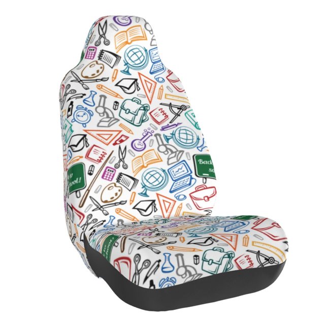 Balery Back To School Funda de Asiento para Auto con Diseño - Cubierta Frontal Suave y Transpirable con Protector Antideslizante- 1 Unidad
