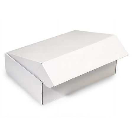 Pack Of 6, 12 X 9 X 3" White Gourmet Shipping Boxes Auto Lock Boxes 1-Piece W/Fold-Over Lid