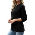 thumbnail image 6 of MaFYtyTPR Sweater Tops for Women Fashion Women's Casual Solid Color V-Neck 3/4 Sleeve Button Pullover Top, 6 of 6