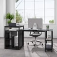 thumbnail image 3 of Tribesigns Adult Collection Reversible Book Shelves Space Saving Writing Desk, Black, 3 of 7