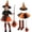 Orange, variant on LYHaoo 4 Pcs Halloween Witch , Kids Girls Cute Tutu Skirt with Witch Hat Broom Striped High Stockings for Themed Party(4-10 Years)