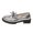 Silver, variant on Womens Gold Metallic Chunky Platform Loafers Slip On Comfortable Lug Sole Round Toe Shoes,Size 7