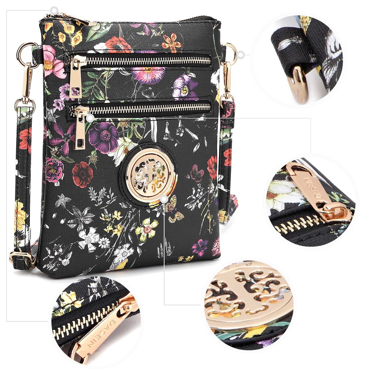 Dasein Medium Crossbody Bags for Women Handbag Lightweight Crossbody Purses with Multi Pockets