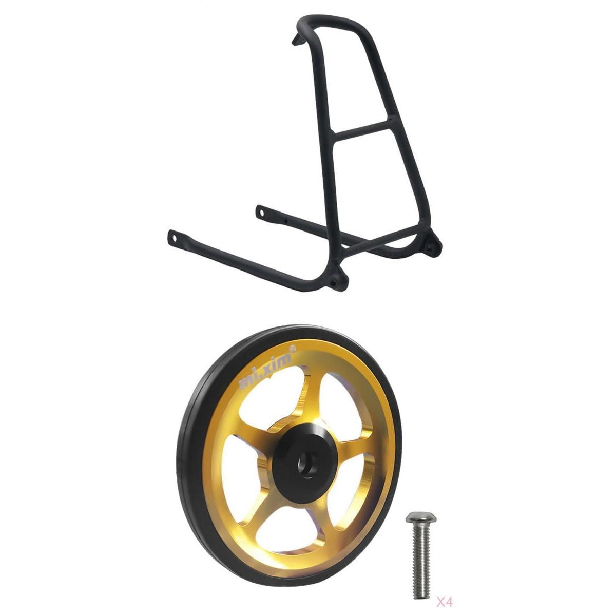 Alloy Folding Bike Rear Racks Easywheel Mount EZ Wheels Bracket for 