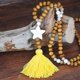 thumbnail image 1 of Tibetan Carved Long Tassel Necklace For Women Girls Wood Bead Jewelry Gift--Yellow-Product code 48664 Yellow, 1 of 5