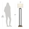 thumbnail image 3 of Better Homes & Gardens 61"H Floor Lamp, Black Finish with Real Wood Base, LED Bulb Included, 3 of 8