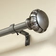 thumbnail image 3 of Lumino 1" Pewter Botero Knob Adjustable Single Curtain Rod Set, 42"-120", 3 of 5